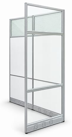 6' Long White Office Panel Wall Set with 36