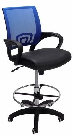 Leather & Mesh Color Burst Office Stool w/ 21-1/2