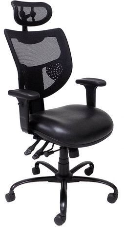 Antimicrobial Vinyl 24/7 400 lb. Cap. Multi-Shift Chair w/Mesh Back & Headrest