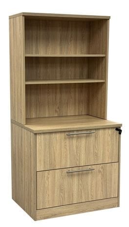 Beaumont 2-Drawer Locking Lateral File w/Bookcase Hutch