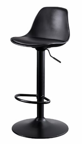 Compact Black Height Adj. Stool for Phone Booth