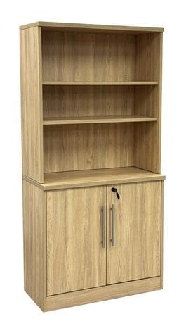 Beaumont 2-Door Locking Cabinet w/Bookcase Hutch