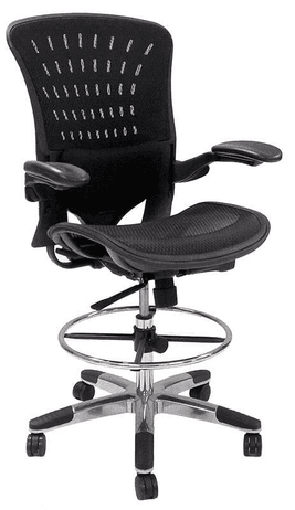 350 Lbs. Capacity ErgoFlex All-Mesh Office Stool - 23
