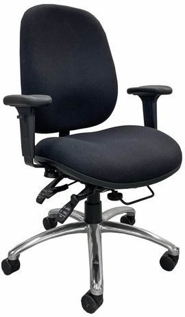 24 Hour Multi-Shift Black Fabric Ergonomic Chair w/Adjustable Sliding Seat Depth - 400 lb. Capacity!