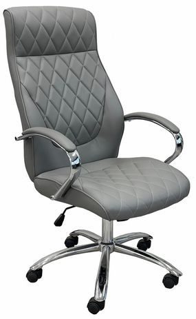 Diamond Tufted High Back Swivel Office/Conference Chair in Ash Gray