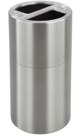 Satin Aluminum Dual Recycling Receptacle