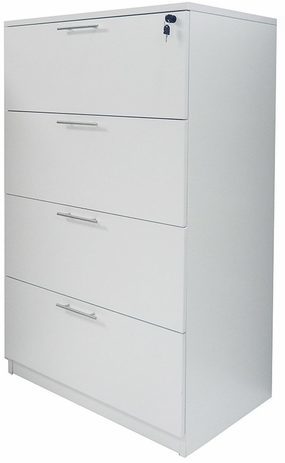 White Laminate 4-Drawer Lateral File