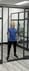 7'H Sliding Glass Door with Black Frame