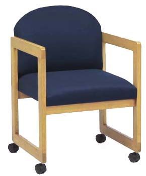 Arm Chair w/Casters in Standard Fabric or Vinyl