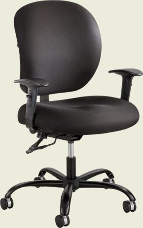 500 Lb. Cap. 24/7 Rated Black Task Chair w/ Arms