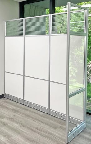 7.5' Long White Office Panel End Wall Set  - 7' Height