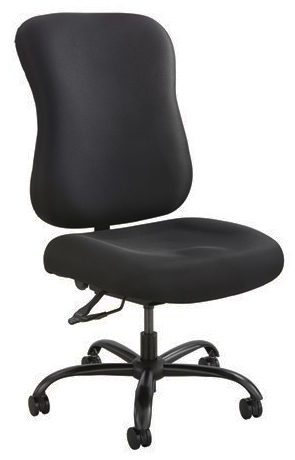 400 Lbs. Capacity Big & Tall Black Fabric Armless Multi-Function Task Chair