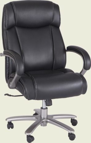500 Lb. Cap. Black Leather Big & Tall Chair w/25