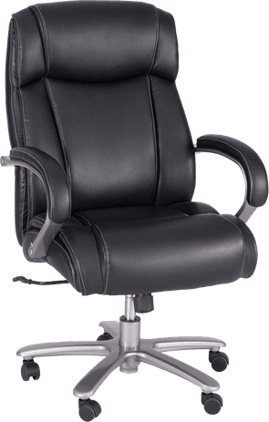 500 Lb. Cap. Black Leather Big & Tall Chair w/25