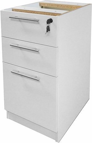 White Laminate Optional Box/Box/File Drawer