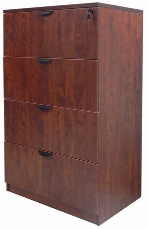 Cherry Laminate 4-Drawer Lateral File