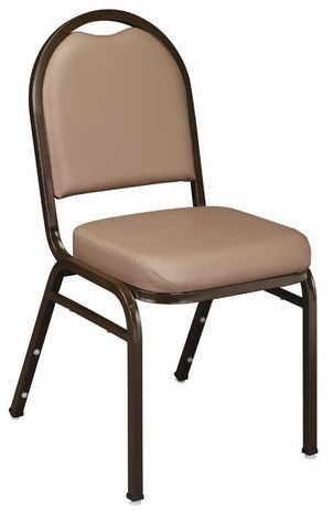 Dome Back Stack Chair in French Beige Vinyl