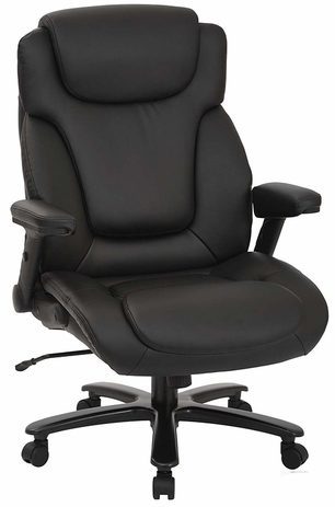 Extra Wide Office Chair w/ 400 lb. Capacity in Black Leather w/25