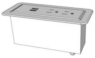 White Flush Mount Power Module w/USB for Custom Desks & Tables