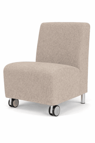 Ravenna Armless Guest Chair w/ Casters in Upgrade Fabric or Healthcare Vinyl