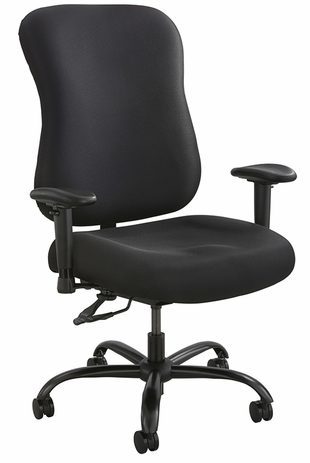 400 Lbs. Capacity Big & Tall Black Fabric Multi-Function Task Chair w/Armrests