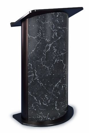 Pyrenees Marble with Black Anodized Aluminum Curved Lectern