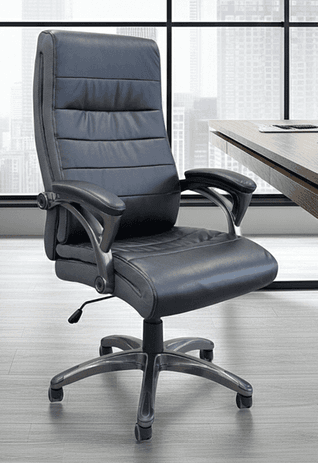 350 lbs. Capacity Big & Tall Faux Leather Executive Chair in Black