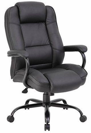 400 Lbs. Capacity Black Bonded Leather Big & Tall Office Chair w/23