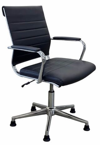 Padded Modern Classic Swivel Guest Chair - Optional Armrests