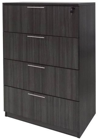 Charcoal Laminate 4-Drawer Lateral File