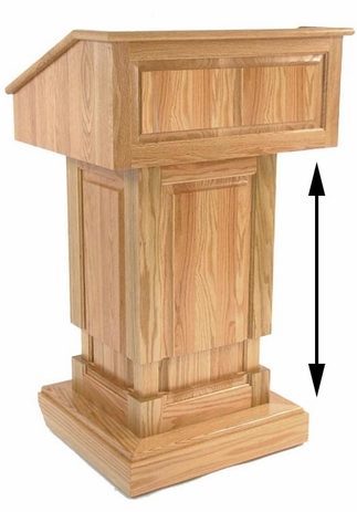 Counselor Power Lift Height Adjustable Solid Wood Lectern