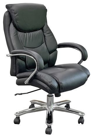 Professional 500 lbs. Capacity Black Leather Desk & Conference Chair w/ 24