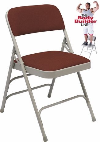 Triple Brace Fabric Padded Steel Folding Chair - 300 lb Capacity