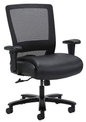400 Lbs. Capacity Big & Tall Black Mesh Desk Chair w/Adjustable Arms