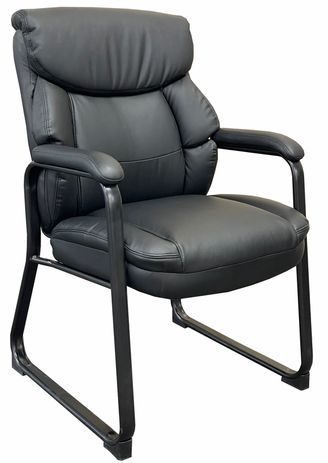 400 Lbs. Capacity Heavy Duty Leather Guest / Reception Chair