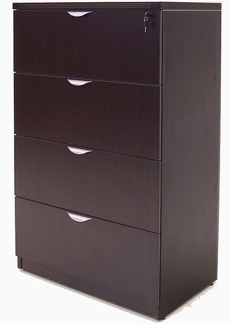 Mocha 4-Drawer Lateral File