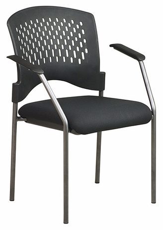 Titanium Finish Stackable Visitors Chair with Arms