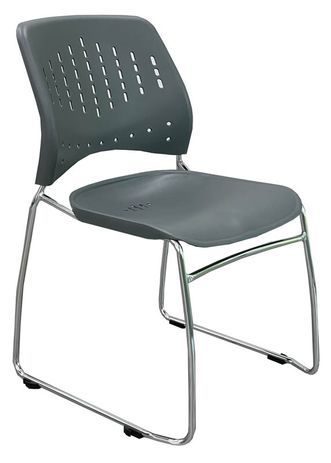 Gray 300 lb. Capacity Premium Ganging Stacking Chair