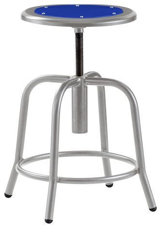 Industrial Metal Stool with Colored Seat, 18