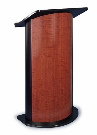 Cherry with Black Anodized Aluminum Curved Lectern