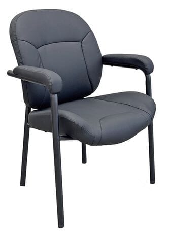 400 lbs. Capacity Black Vinyl Guest Chair with Padded Arms