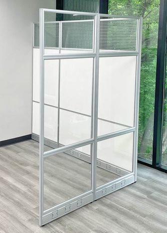 7.5' Long White Office Panel Wall Set with 60