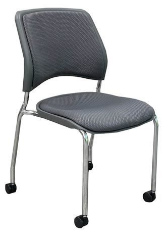 Gray 300 lb. Capacity Padded Mobile Stacking Classroom Chair