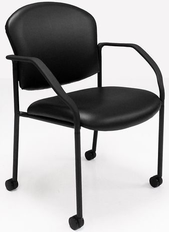 Antimicrobial Vinyl Guest Chair with Casters & Glides