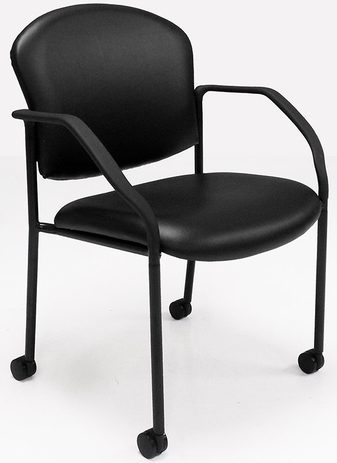 Antimicrobial Vinyl Guest Chair with Casters & Glides