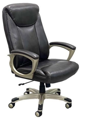 300-Lbs. Capacity High Back Brown Leather Chair with Champagne Frame - FREE with $3000.00