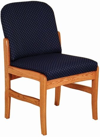 Armless 400 lb. Capacity Solid Oak Frame Waiting Room Chair