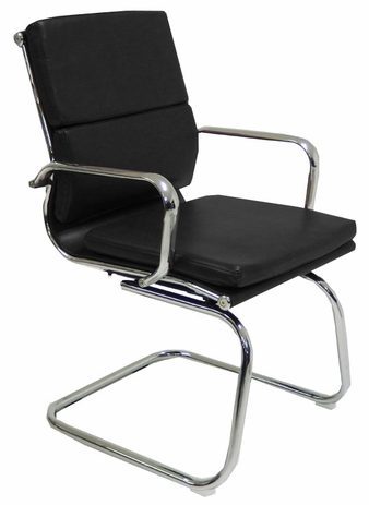Black Leather Soft Pad  Guest Chair