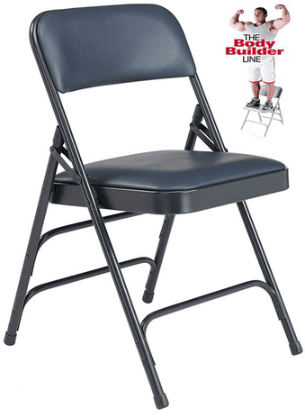 Triple Brace Vinyl Padded Steel Folding Chair - 480 lb Capacity