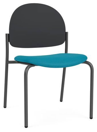 Chat Stackable Armless Guest Chair in Standard Fabric/Vinyl with Poly Backrest